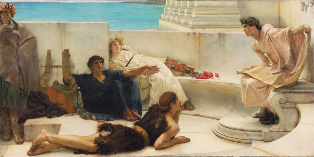 A Reading from Homer by Sir Lawrence Alma-Tadema. 1885.