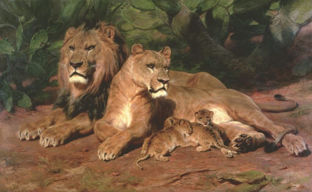 The Lions At Home by Rosa Bonheur. 1881.