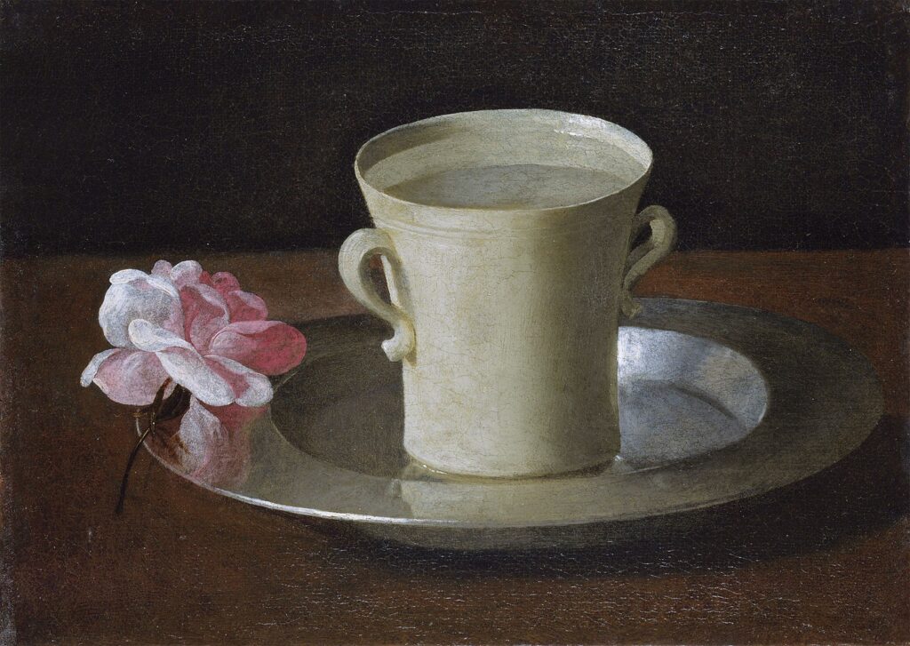 A Cup of Water and a Rose by Francisco de Zurbarán, circa 1630.