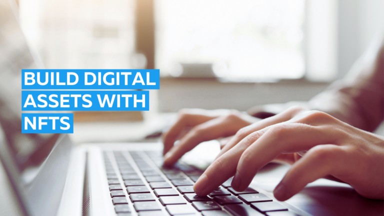 Digital writer using a keyboard. Build Digital Assets with NFTs.