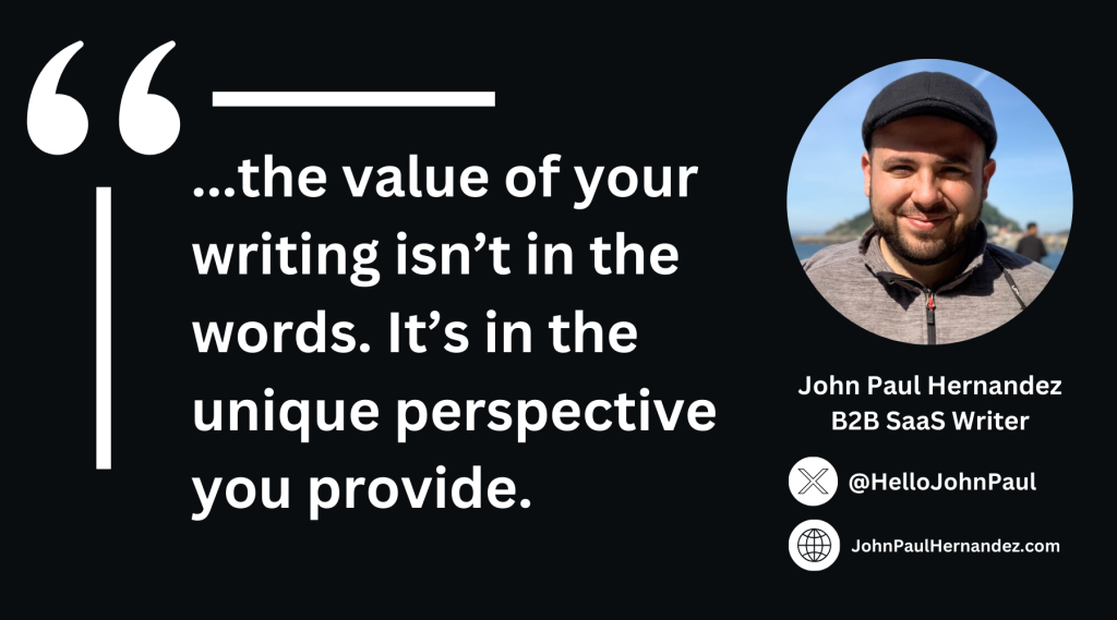 Find a B2B content writer with unique perspectives