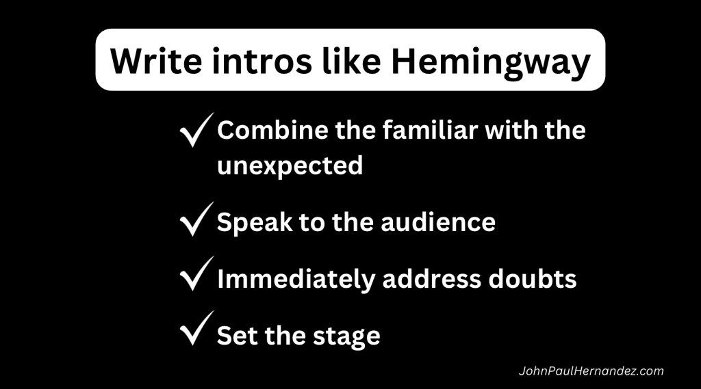 How to write an introduction like Hemingway. Marketing and B2B